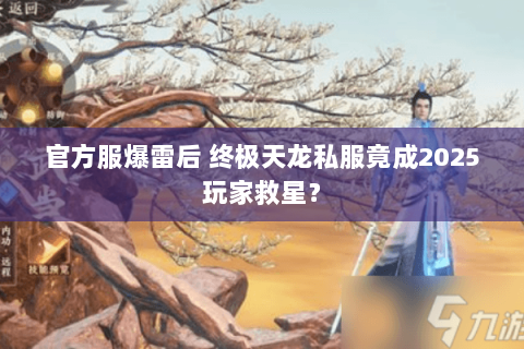 官方服爆雷后 终极天龙私服竟成2025玩家救星？