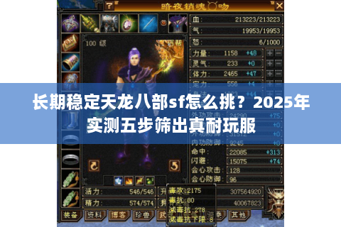长期稳定天龙八部sf怎么挑?2025年实测五步筛出真耐玩服 长期稳定天龙八部sf怎么挑?2025年实测五步筛出真耐玩服