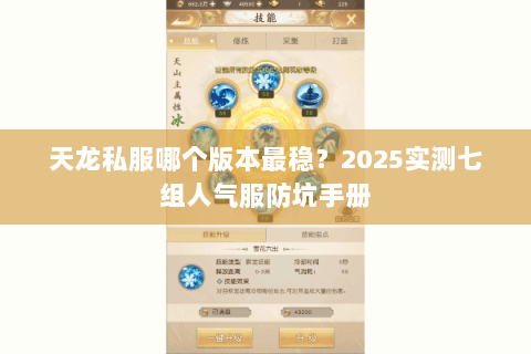 天龙私服哪个版本最稳？2025实测七组人气服防坑手册
