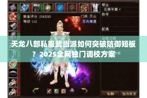 天龙八部私服武当派如何突破防御短板?2025全网独门调校方案 天龙八部私服武当派如何突破防御短板?2025全网独门调校方案