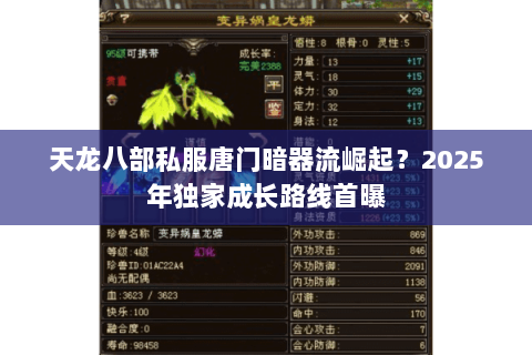 天龙八部私服唐门暗器流崛起?2025年独家成长路线首曝 天龙八部私服唐门暗器流崛起?2025年独家成长路线首曝