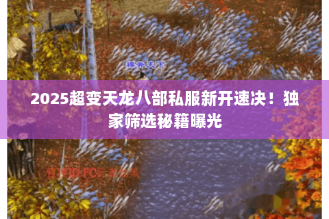 2025超变天龙八部私服新开速决!独家筛选秘籍曝光 2025超变天龙八部私服新开速决!独家筛选秘籍曝光