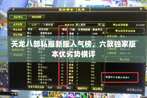 天龙八部私服新服人气榜,六款独家版本优劣势横评 天龙八部私服新服人气榜,六款独家版本优劣势横评