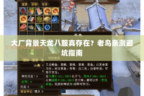 大厂背景天龙八服真存在?老鸟亲测避坑指南 大厂背景天龙八服真存在?老鸟亲测避坑指南