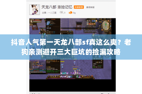 抖音人气第一天龙八部sf真这么爽?老狗亲测避开三大巨坑的捡漏攻略 抖音人气第一天龙八部sf真这么爽?老狗亲测避开三大巨坑的捡漏攻略