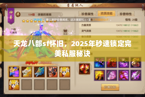 天龙八部sf怀旧，2025年秒速锁定完美私服秘诀