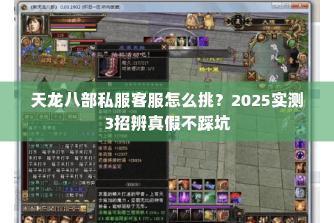 天龙八部私服客服怎么挑?2025实测3招辨真假不踩坑 天龙八部私服客服怎么挑?2025实测3招辨真假不踩坑