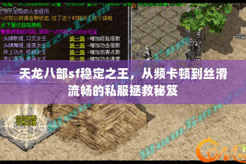 天龙八部sf稳定之王,从频卡顿到丝滑流畅的私服拯救秘笈 天龙八部sf稳定之王,从频卡顿到丝滑流畅的私服拯救秘笈
