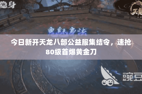 今日新开天龙八部公益服集结令,速抢80级首爆黄金刀 今日新开天龙八部公益服集结令,速抢80级首爆黄金刀