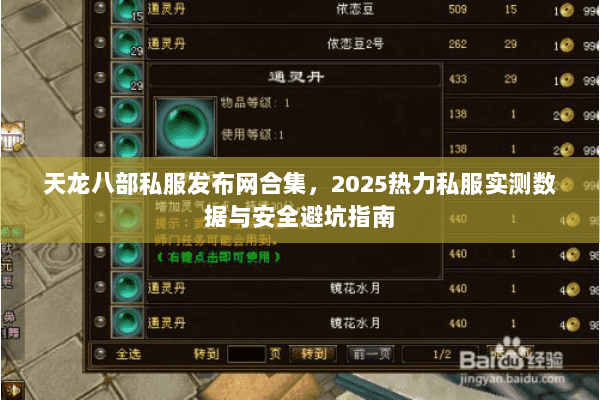 天龙八部私服发布网合集,2025热力私服实测数据与安全避坑指南 天龙八部私服发布网合集,2025热力私服实测数据与安全避坑指南