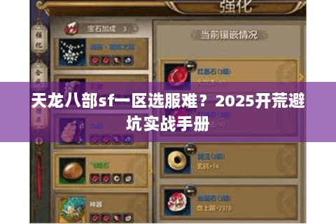 天龙八部sf一区选服难?2025开荒避坑实战手册 天龙八部sf一区选服难?2025开荒避坑实战手册