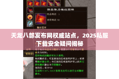 天龙八部发布网权威站点,2025私服下载安全疑问揭秘 天龙八部发布网权威站点,2025私服下载安全疑问揭秘