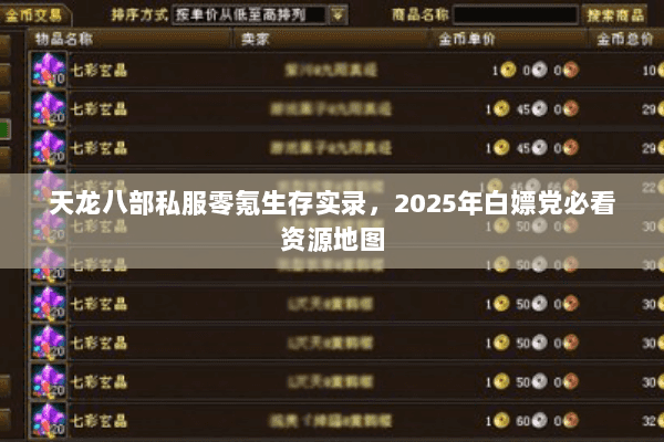 天龙八部私服零氪生存实录，2025年白嫖党必看资源地图