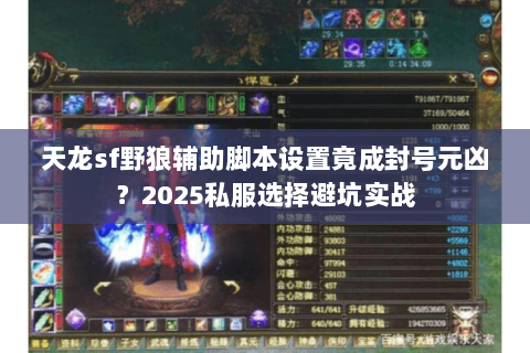 天龙sf野狼辅助脚本设置竟成封号元凶?2025私服选择避坑实战 天龙sf野狼辅助脚本设置竟成封号元凶?2025私服选择避坑实战