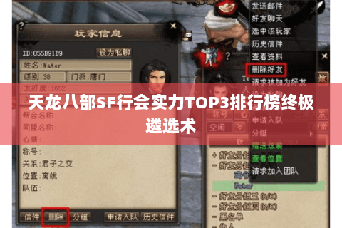 天龙八部SF行会实力TOP3排行榜终极遴选术 天龙八部SF行会实力TOP3排行榜终极遴选术