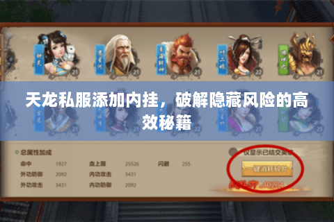 天龙私服添加内挂，破解隐藏风险的高效秘籍