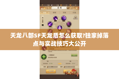 天龙八部SF天龙盾怎么获取?独家掉落点与实战技巧大公开 天龙八部SF天龙盾怎么获取?独家掉落点与实战技巧大公开