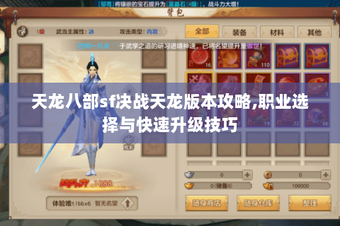 天龙八部sf决战天龙版本攻略,职业选择与快速升级技巧 天龙八部sf决战天龙版本攻略,职业选择与快速升级技巧