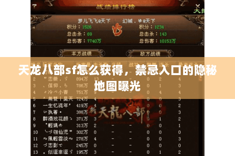天龙八部sf怎么获得，禁忌入口的隐秘地图曝光