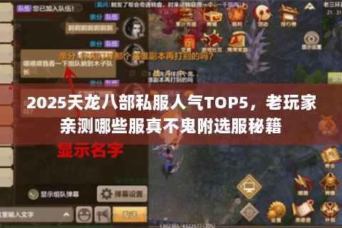 2025天龙八部私服人气TOP5,老玩家亲测哪些服真不鬼附选服秘籍 2025天龙八部私服人气TOP5,老玩家亲测哪些服真不鬼附选服秘籍