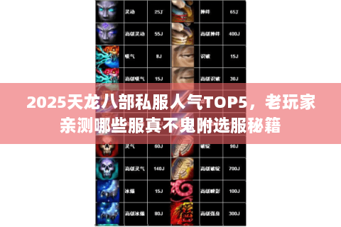 2025天龙八部私服人气TOP5,老玩家亲测哪些服真不鬼附选服秘籍 2025天龙八部私服人气TOP5,老玩家亲测哪些服真不鬼附选服秘籍