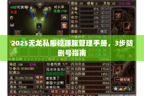 2025天龙私服稳赚服管理手册,3步防删号指南 2025天龙私服稳赚服管理手册,3步防删号指南
