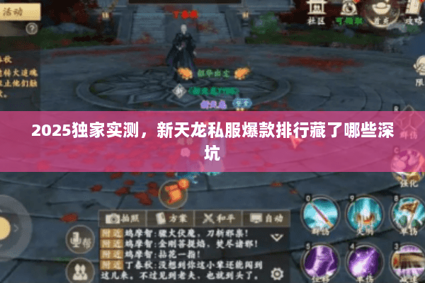 2025独家实测,新天龙私服爆款排行藏了哪些深坑 2025独家实测,新天龙私服爆款排行藏了哪些深坑