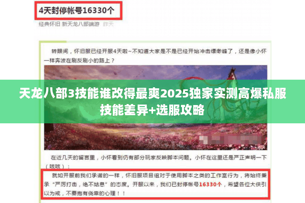 天龙八部3技能谁改得最爽2025独家实测高爆私服技能差异+选服攻略 天龙八部3技能谁改得最爽2025独家实测高爆私服技能差异+选服攻略