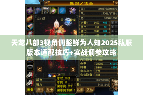 天龙八部3视角调整鲜为人知2025私服版本适配技巧+实战调参攻略