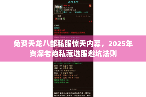 免费天龙八部私服惊天内幕,2025年资深老炮私藏选服避坑法则 免费天龙八部私服惊天内幕,2025年资深老炮私藏选服避坑法则