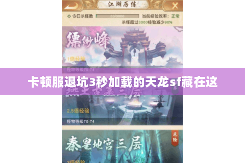 卡顿服退坑3秒加载的天龙sf藏在这 卡顿服退坑3秒加载的天龙sf藏在这