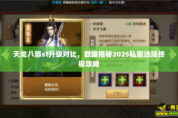 天龙八部sf升级对比，数据揭秘2025私服选择终极攻略