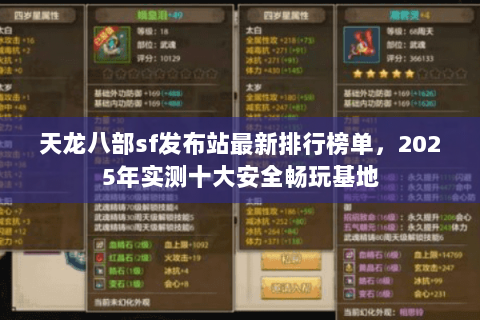天龙八部sf发布站最新排行榜单,2025年实测十大安全畅玩基地 天龙八部sf发布站最新排行榜单,2025年实测十大安全畅玩基地