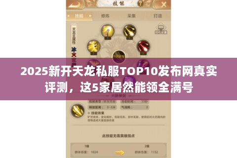 2025新开天龙私服TOP10发布网真实评测，这5家居然能领全满号