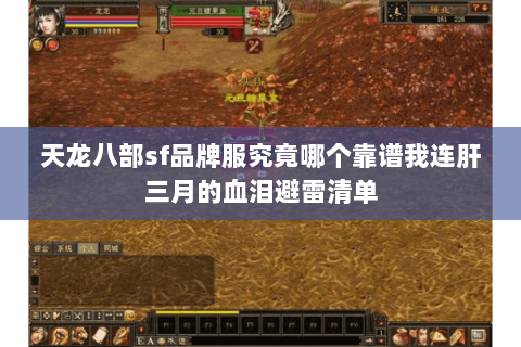 天龙八部sf品牌服究竟哪个靠谱我连肝三月的血泪避雷清单 天龙八部sf品牌服究竟哪个靠谱我连肝三月的血泪避雷清单