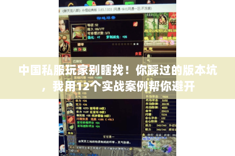中国私服玩家别瞎找!你踩过的版本坑,我用12个实战案例帮你避开 中国私服玩家别瞎找!你踩过的版本坑,我用12个实战案例帮你避开