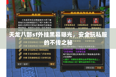 天龙八部sf外挂黑幕曝光，安全玩私服的不传之秘