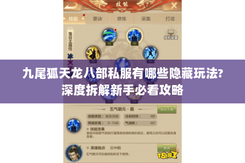 九尾狐天龙八部私服有哪些隐藏玩法?深度拆解新手必看攻略 九尾狐天龙八部私服有哪些隐藏玩法?深度拆解新手必看攻略