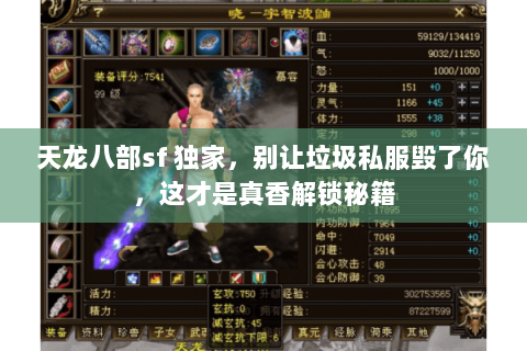 天龙八部sf 独家,别让垃圾私服毁了你,这才是真香解锁秘籍 天龙八部sf 独家,别让垃圾私服毁了你,这才是真香解锁秘籍