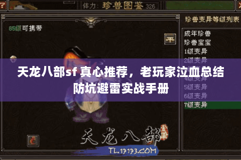 天龙八部sf 真心推荐,老玩家泣血总结防坑避雷实战手册 天龙八部sf 真心推荐,老玩家泣血总结防坑避雷实战手册