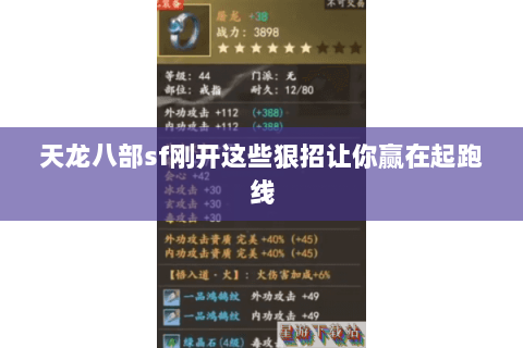 天龙八部sf刚开这些狠招让你赢在起跑线 天龙八部sf刚开这些狠招让你赢在起跑线