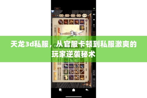 天龙3d私服,从官服卡顿到私服激爽的玩家逆袭秘术 天龙3d私服,从官服卡顿到私服激爽的玩家逆袭秘术