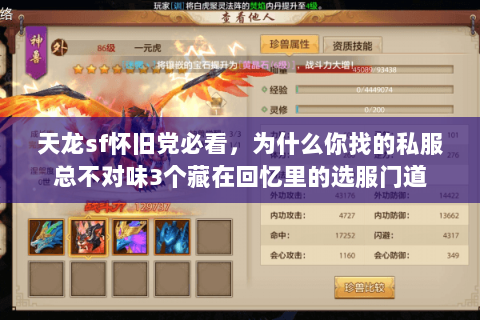 天龙sf怀旧党必看,为什么你找的私服总不对味3个藏在回忆里的选服门道 天龙sf怀旧党必看,为什么你找的私服总不对味3个藏在回忆里的选服门道