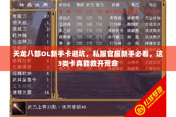 天龙八部OL新手卡避坑,私服官服新手必看,这3类卡真能救开荒命 天龙八部OL新手卡避坑,私服官服新手必看,这3类卡真能救开荒命