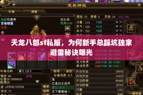 天龙八部sf私服,为何新手总踩坑独家避雷秘诀曝光 天龙八部sf私服,为何新手总踩坑独家避雷秘诀曝光