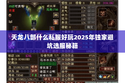 天龙八部什么私服好玩2025年独家避坑选服秘籍 天龙八部什么私服好玩2025年独家避坑选服秘籍