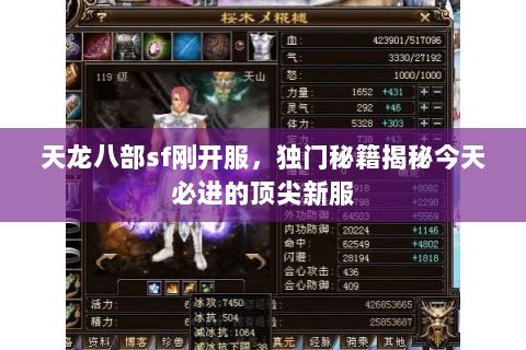 天龙八部sf刚开服,独门秘籍揭秘今天必进的顶尖新服 天龙八部sf刚开服,独门秘籍揭秘今天必进的顶尖新服