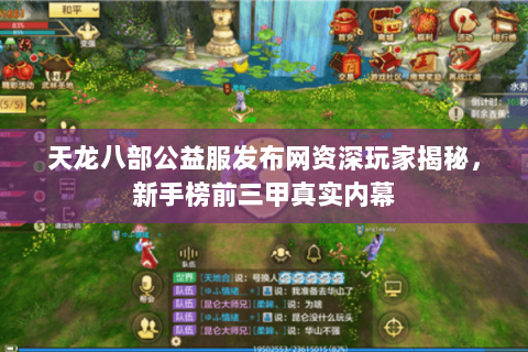 天龙八部公益服发布网资深玩家揭秘,新手榜前三甲真实内幕 天龙八部公益服发布网资深玩家揭秘,新手榜前三甲真实内幕