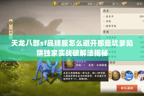 天龙八部sf品牌服怎么避开那些坑爹陷阱独家实战破解法揭秘 天龙八部sf品牌服怎么避开那些坑爹陷阱独家实战破解法揭秘