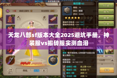 天龙八部sf版本大全2025避坑手册,神装服vs搬砖服实测血泪 天龙八部sf版本大全2025避坑手册,神装服vs搬砖服实测血泪
